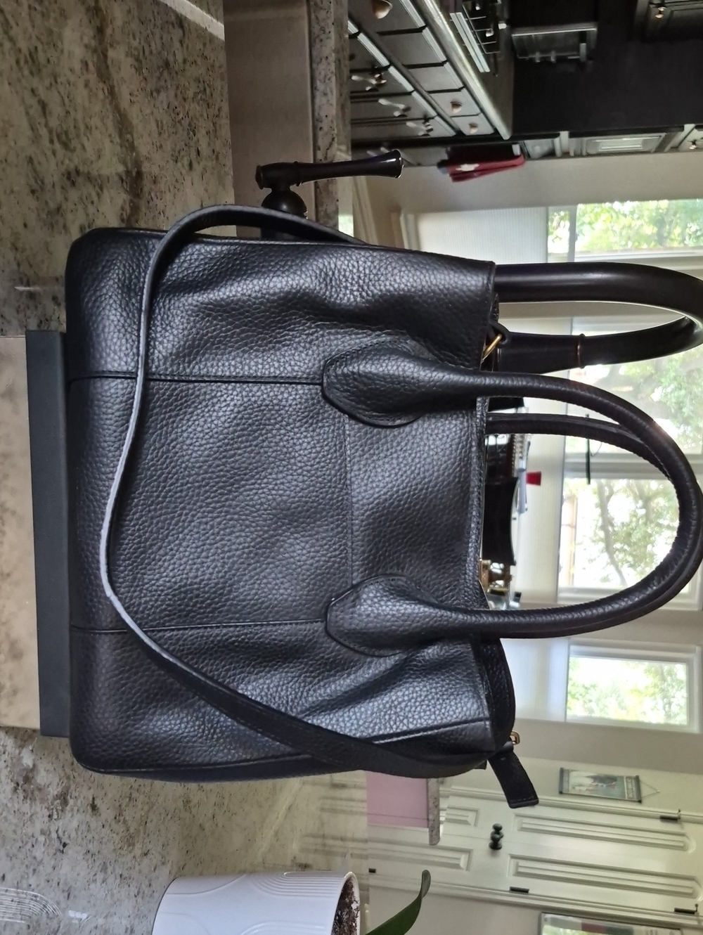 Antonio Melani Black Leather Tote Bag